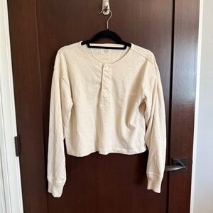 Buck Mason Field Spec Boyfriend Crop Henley